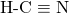 Rendered by QuickLaTeX.com \text{H-C}\equiv \text{N}
