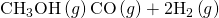 Rendered by QuickLaTeX.com {\text{CH}}_{3}\text{OH}\left(g\right)⇌\text{CO}\left(g\right)+2{\text{H}}_{2}\left(g\right)