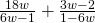 \frac{18w}{6w-1}+\frac{3w-2}{1-6w}