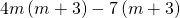 4m\left(m+3\right)-7\left(m+3\right)