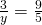 \frac{3}{y}=\frac{9}{5}