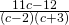 \frac{11c-12}{\left(c-2\right)\left(c+3\right)}