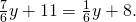 \frac{7}{6}y+11=\frac{1}{6}y+8.