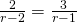 \frac{2}{r-2}=\frac{3}{r-1}