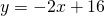 y=-2x+16