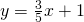 y=\frac{3}{5}x+1