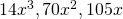 14{x}^{3},70{x}^{2},105x