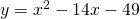 y=\text{−}{x}^{2}-14x-49