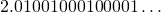 Rendered by QuickLaTeX.com 2.01001000100001\dots