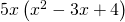 5x\left({x}^{2}-3x+4\right)