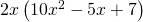 2x\left(10{x}^{2}-5x+7\right)