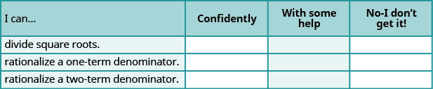 This table has four columns and four rows. The columns are labeled, 