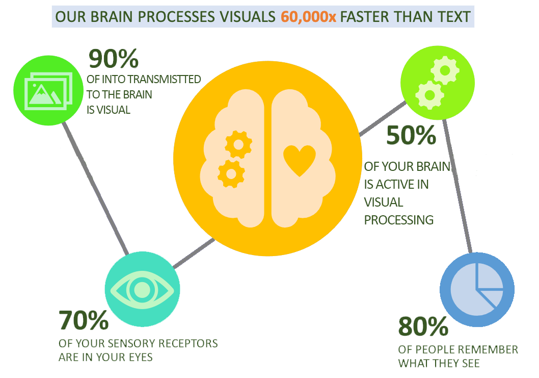 An infographic presenting the same information as the previous list. It uses bright colours, icons, and information is spaced out.