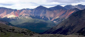 Figure 4.30 Rainbow Range, Chilcotin Plateau, B.C. (http://upload.wikimedia.org/wikipedia/commons/f/fd/Rainbow_Range_Colors.jpg).