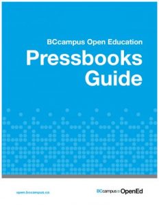 Book cover for the BCcampus Open Education Pressbooks Guide.