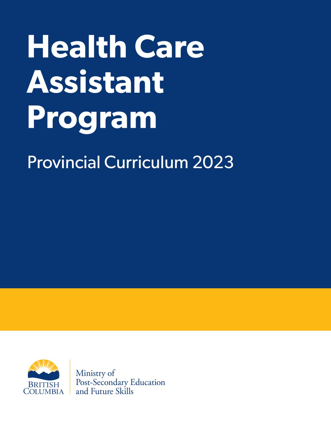 health-care-assistant-program-provincial-curriculum-2023-simple-book