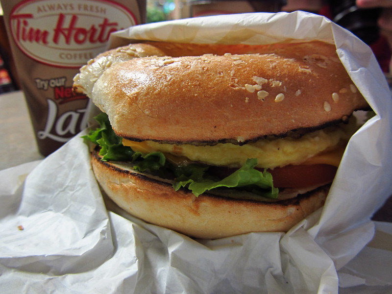 Breakfast sandwich from Tim Horton's