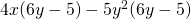 4x(6y-5)-5y^2(6y-5)