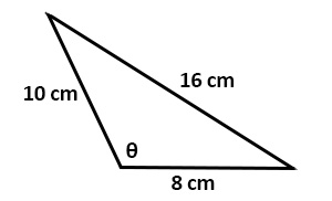 Triangle with sides of 10, 16 and 8 cm