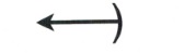 Left arrow attached to a right parenthesis.