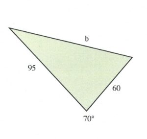 Triangle with sides of 96 and 60, and an angle of 70 degrees