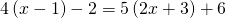 4\left(x-1\right)-2=5\left(2x+3\right)+6