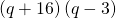 \left(q+16\right)\left(q-3\right)