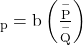Rendered by QuickLaTeX.com {\text{η}}_{\text{p}}=\text{b}\left(\frac{\stackrel{-}{\text{P}}}{\stackrel{-}{\text{Q}}}\right)
