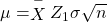 Rendered by QuickLaTeX.com \mu =\stackrel{-}{X}±{Z}_{1}\sigma }{\sqrt{n}}