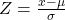 Rendered by QuickLaTeX.com Z=\frac{x-\mu }{\sigma }