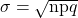 Rendered by QuickLaTeX.com \sigma =\sqrt{\mathrm{np}q}