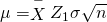 Rendered by QuickLaTeX.com \mu =\stackrel{-}{X}±{Z}_{1}\sigma }{\sqrt{n}}