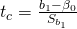 Rendered by QuickLaTeX.com {t}_{c}=\frac{{b}_{1}-{\beta }_{0}}{{S}_{{b}_{1}}}