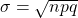 Rendered by QuickLaTeX.com \sigma =\sqrt{npq}