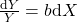 Rendered by QuickLaTeX.com \frac{\text{d}Y}{Y}=b\text{d}X