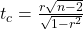 Rendered by QuickLaTeX.com {t}_{c}=\frac{r\sqrt{n-2}}{\sqrt{1-{r}^{2}}}