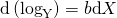 Rendered by QuickLaTeX.com \text{d}\left({\text{log}}_{\text{Y}}\right)=b\text{d}X