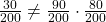 \frac{30}{200}\ne \frac{90}{200}\cdot \frac{80}{200}