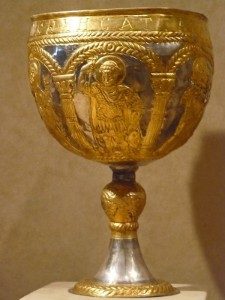 A large gold chalice