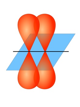 Overlapping balloons touch along a horizontal line on top of a rhombus.
