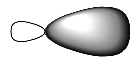 Figure #.#. Illustration of an sp3 hybridized atomic orbital.