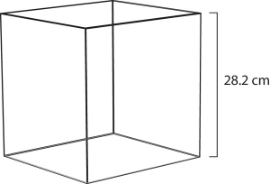A cube with a side length of 28.2 cm.