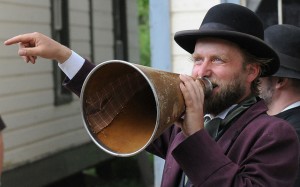 A man dressed in period clothing.