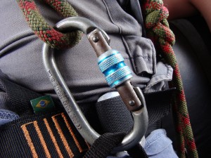 A carabiner with a twist lock.