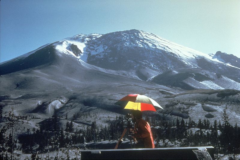 Bulge forming on the north side of Mt. St. Helens, April 27 1980.