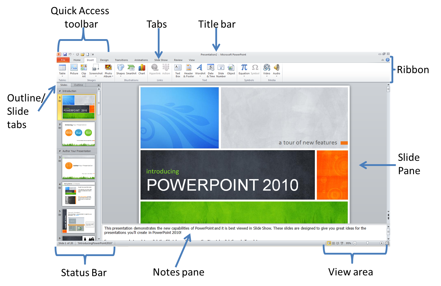 Интерфейс презентации powerpoint