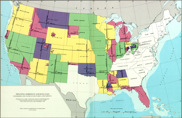 Map of United States Public Land Survey system