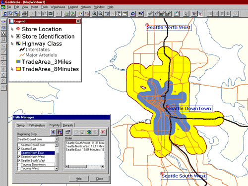 Screenshot of downtown Seattle GeoMap