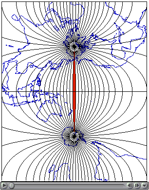 One frame of an animation showing a sequence of the 60 Transverse Mercator projections
