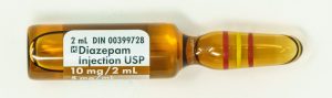 2 mL diazepam injection USP. 10 mg per 2 mL.